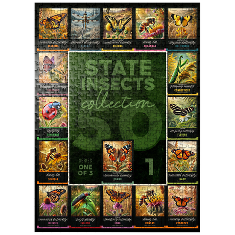 puzzleplate Collage: State Insects Series, Part 1 of 3 500 Jigsaw Puzzle