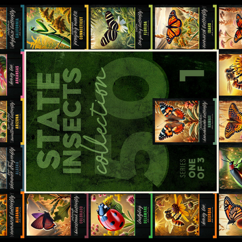 Collage: State Insects Series, Part 1 of 3 500 Jigsaw Puzzle 3D Modell