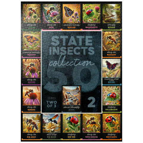 puzzleplate Collage: State Insects Series, Part 2 of 3 1000 Jigsaw Puzzle