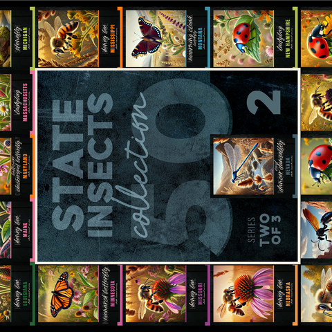 Collage: State Insects Series, Part 2 of 3 1000 Jigsaw Puzzle 3D Modell