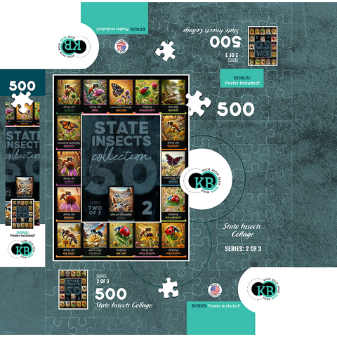 Collage: State Insects Series, Part 2 of 3 500 Jigsaw Puzzle box 3D Modell