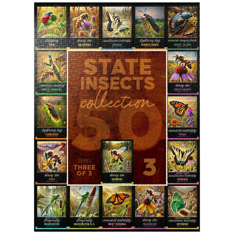 puzzleplate Collage: State Insects Series, Part 3 of 3 1000 Jigsaw Puzzle