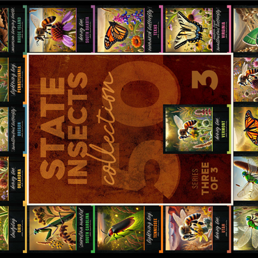 Collage: State Insects Series, Part 3 of 3 1000 Jigsaw Puzzle 3D Modell