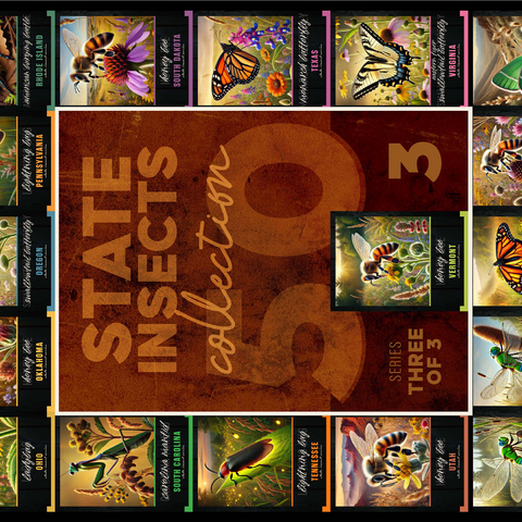 Collage: State Insects Series, Part 3 of 3 1000 Jigsaw Puzzle 3D Modell