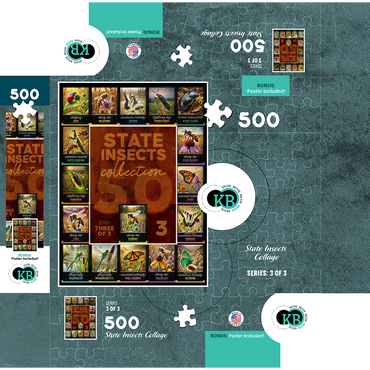Collage: State Insects Series, Part 3 of 3 500 Jigsaw Puzzle box 3D Modell