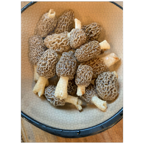 puzzleplate Bowl of Morel Mushrooms 1000 Jigsaw Puzzle