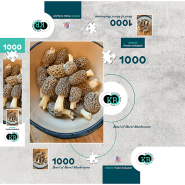 Bowl of Morel Mushrooms 1000 Jigsaw Puzzle box 3D Modell