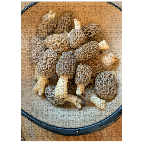 puzzleplate Bowl of Morel Mushrooms 500 Jigsaw Puzzle