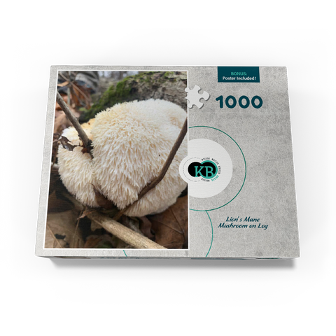 Lion's Mane Mushroom on Log 1000 Jigsaw Puzzle box view3