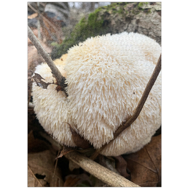 puzzleplate Lion's Mane Mushroom on Log 1000 Jigsaw Puzzle