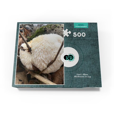 Lion's Mane Mushroom on Log 500 Jigsaw Puzzle box view3