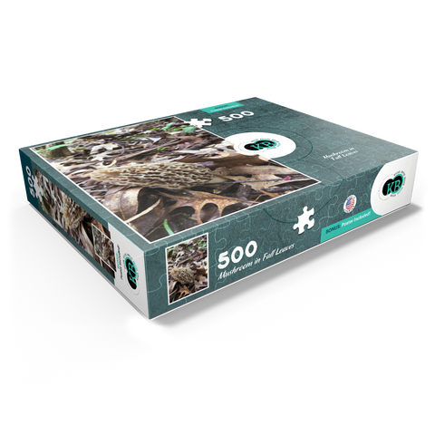 Mushroom in Fall Leaves 500 Jigsaw Puzzle box view1