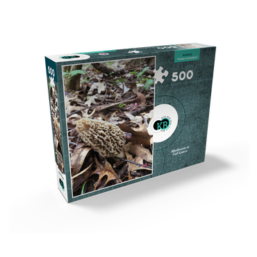Mushroom in Fall Leaves 500 Jigsaw Puzzle box view2