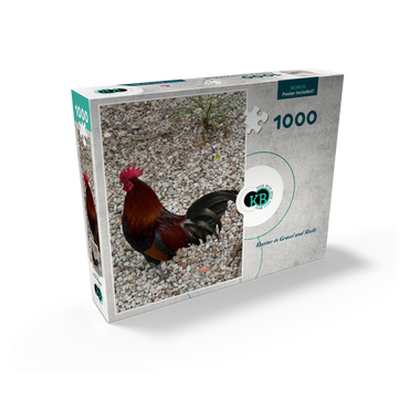 Colorful Rooster in Gravel Rocks 1000 Jigsaw Puzzle box view2