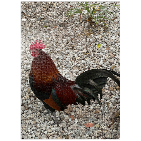 puzzleplate Colorful Rooster in Gravel Rocks 500 Jigsaw Puzzle
