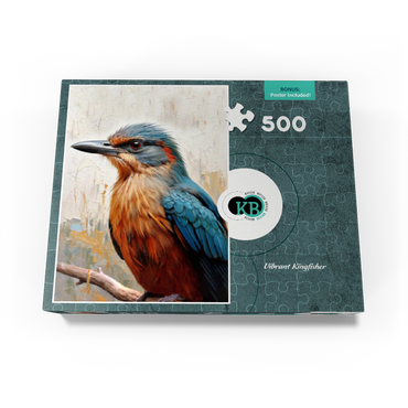 Colorful Kingfisher Bird 500 Jigsaw Puzzle box view3
