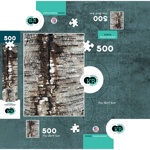 Tree Bark Scar 500 Jigsaw Puzzle box 3D Modell