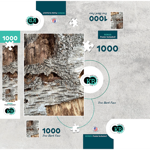 Tree Bark Funny Face 1000 Jigsaw Puzzle box 3D Modell