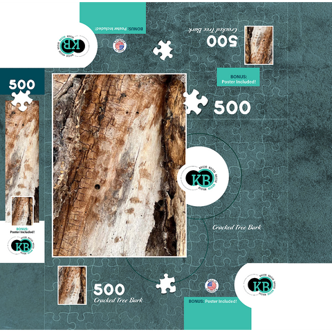 Cracked Tree Bark 500 Jigsaw Puzzle box 3D Modell