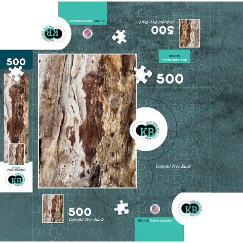Colorful Tree Bark 500 Jigsaw Puzzle box 3D Modell