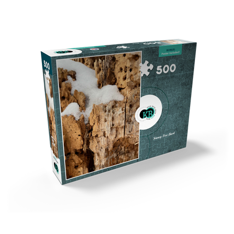 Snowy Tree Bark 500 Jigsaw Puzzle box view2