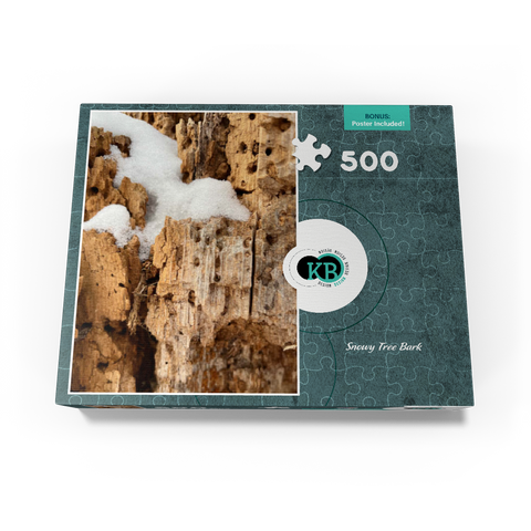 Snowy Tree Bark 500 Jigsaw Puzzle box view3