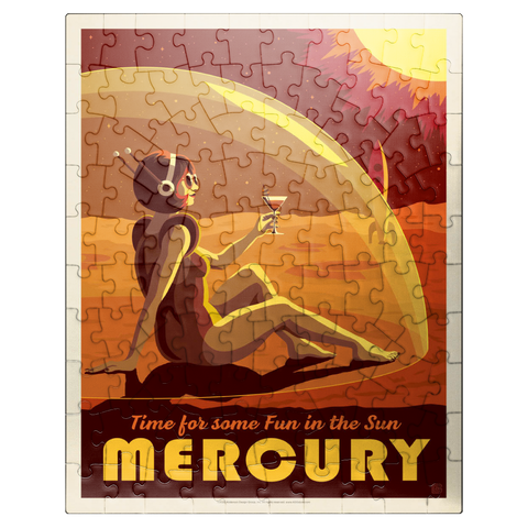 puzzleplate Mercury: Fun In The Sun, Vintage Poster 100 Jigsaw Puzzle