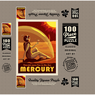Mercury: Fun In The Sun, Vintage Poster 100 Jigsaw Puzzle box 3D Modell