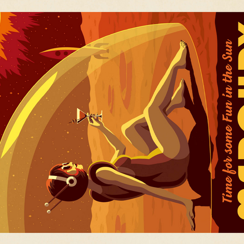 Mercury: Fun In The Sun, Vintage Poster 500 Jigsaw Puzzle 3D Modell