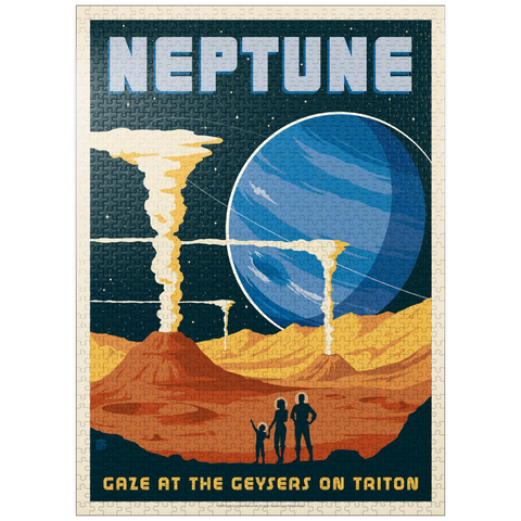 puzzleplate Neptune: The Geysers Of Triton, Vintage Poster 1000 Jigsaw Puzzle