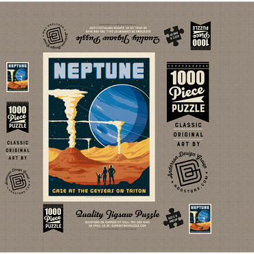 Neptune: The Geysers Of Triton, Vintage Poster 1000 Jigsaw Puzzle box 3D Modell