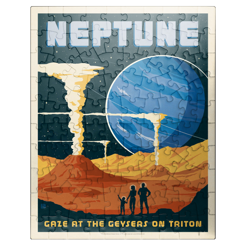puzzleplate Neptune: The Geysers Of Triton, Vintage Poster 100 Jigsaw Puzzle