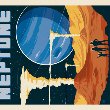 Neptune: The Geysers Of Triton, Vintage Poster 100 Jigsaw Puzzle 3D Modell