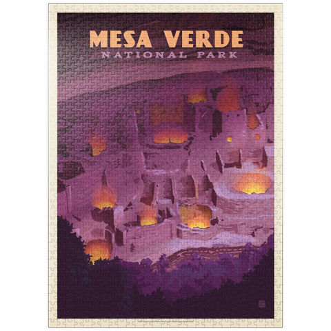 puzzleplate Mesa Verde National Park: Evening Glow, Vintage Poster 1000 Jigsaw Puzzle