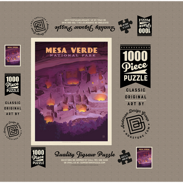 Mesa Verde National Park: Evening Glow, Vintage Poster 1000 Jigsaw Puzzle box 3D Modell