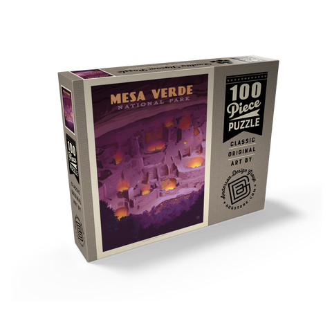 Mesa Verde National Park: Evening Glow, Vintage Poster 100 Jigsaw Puzzle box view2