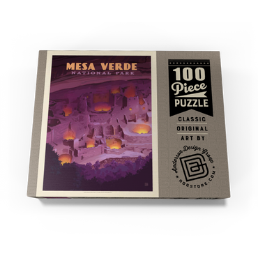 Mesa Verde National Park: Evening Glow, Vintage Poster 100 Jigsaw Puzzle box view3
