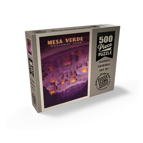 Mesa Verde National Park: Evening Glow, Vintage Poster 500 Jigsaw Puzzle box view2