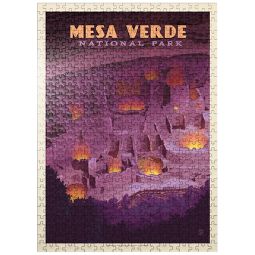 puzzleplate Mesa Verde National Park: Evening Glow, Vintage Poster 500 Jigsaw Puzzle