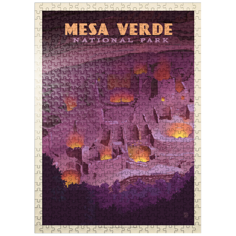 puzzleplate Mesa Verde National Park: Evening Glow, Vintage Poster 500 Jigsaw Puzzle
