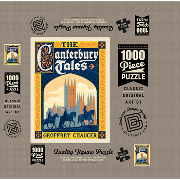 The Canterbury Tales: Geoffrey Chaucer, Vintage Poster 1000 Jigsaw Puzzle box 3D Modell