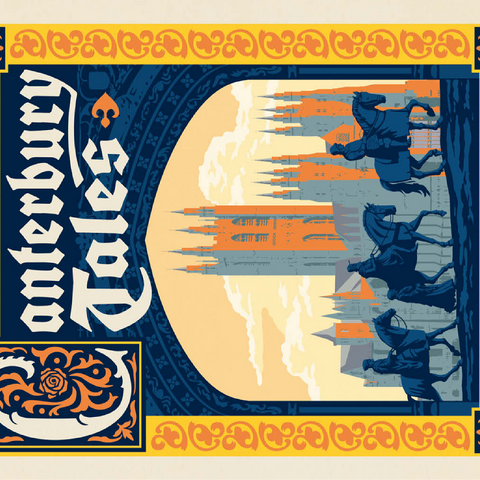 The Canterbury Tales: Geoffrey Chaucer, Vintage Poster 100 Jigsaw Puzzle 3D Modell