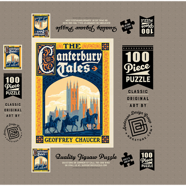 The Canterbury Tales: Geoffrey Chaucer, Vintage Poster 100 Jigsaw Puzzle box 3D Modell