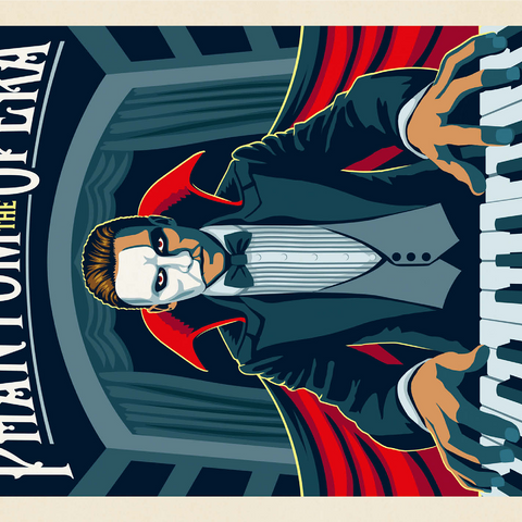 The Phantom Of The Opera: Gaston Laroux, Vintage Poster 1000 Jigsaw Puzzle 3D Modell