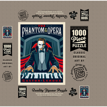 The Phantom Of The Opera: Gaston Laroux, Vintage Poster 1000 Jigsaw Puzzle box 3D Modell