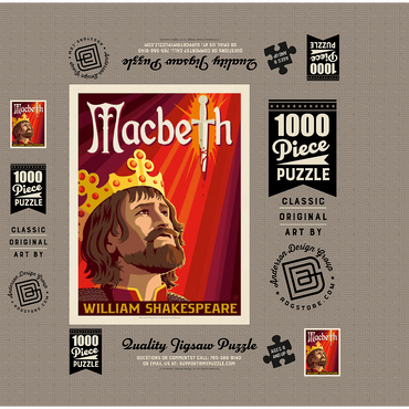 MacBeth: William Shakespeare, Vintage Poster 1000 Jigsaw Puzzle box 3D Modell