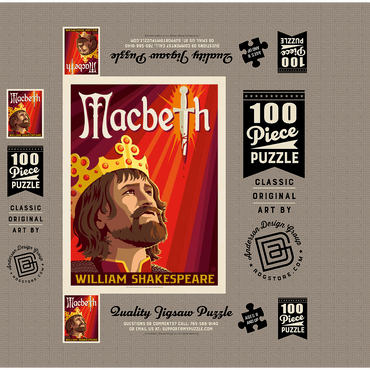 MacBeth: William Shakespeare, Vintage Poster 100 Jigsaw Puzzle box 3D Modell