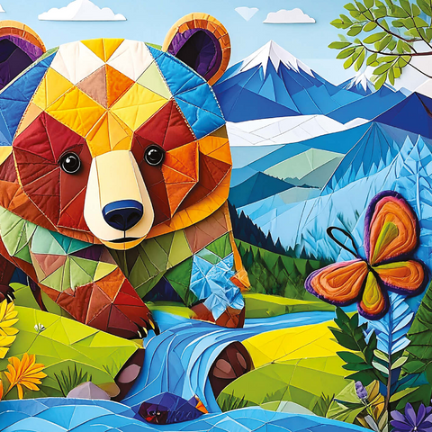Patchwork Bear 1000 Jigsaw Puzzle 3D Modell
