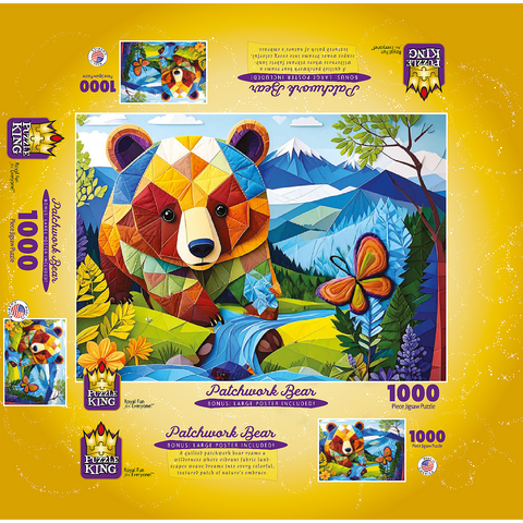 Patchwork Bear 1000 Jigsaw Puzzle box 3D Modell