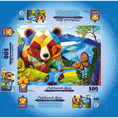 Patchwork Bear 500 Jigsaw Puzzle box 3D Modell